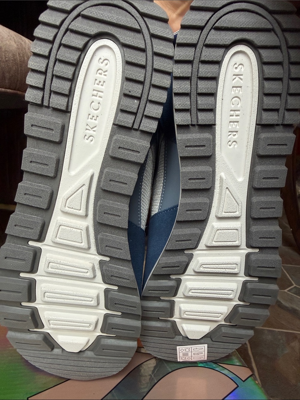 Skechers Blue and Silver Athletic Sneakers - Picture 4 of 5